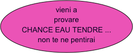 vieni a provare
CHANCE EAU TENDRE ...
non te ne pentirai
 